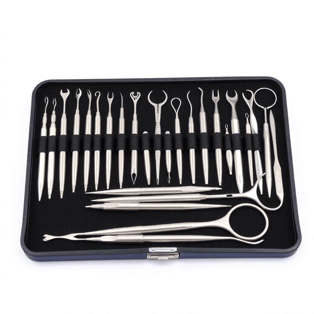 dental surgical instruments set, stainless steel tools, dental extraction kit