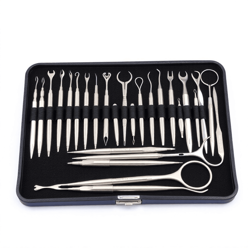dental surgical instruments set, stainless steel tools, dental extraction kit